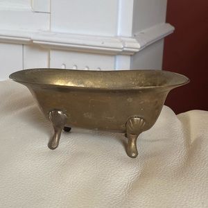 Vintage Small Brass Claw Foot bath Tub